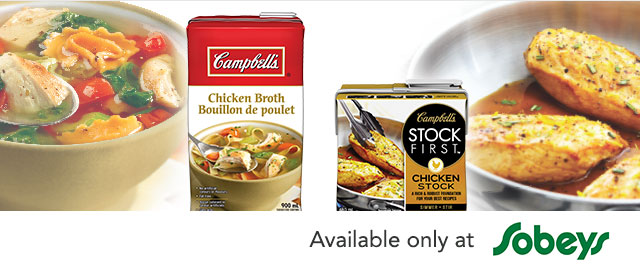 Buy Any 2 at Sobey's: Campbell's Stock First™ stocks or Campbell's® broths coupon