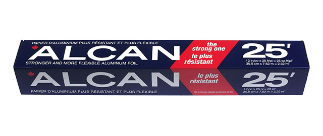 Alcan aluminum foilwrap coupon