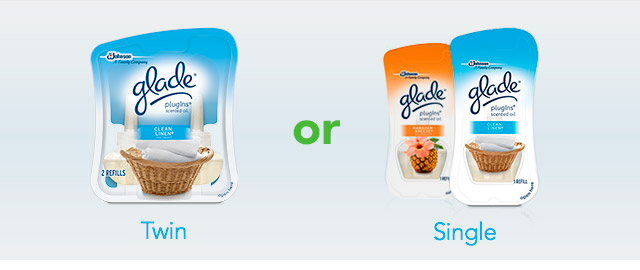 Buy 1 Twin or 2 Singles: Glade® PlugIns® Scented Oil Refill coupon
